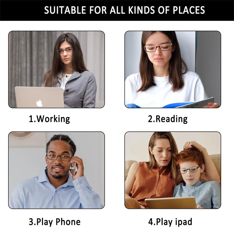 Kerecsen Half Frame Reading Glasses for Men & Women, Lightweight