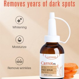 Dark Spot Corrector Whitening Serum Face Bleaching Serum Brighten Blemish Freckle Remover Natural Carrot Essence Bright Skin Dark Spot Corrector Face Whitening Serum (4 PCS)