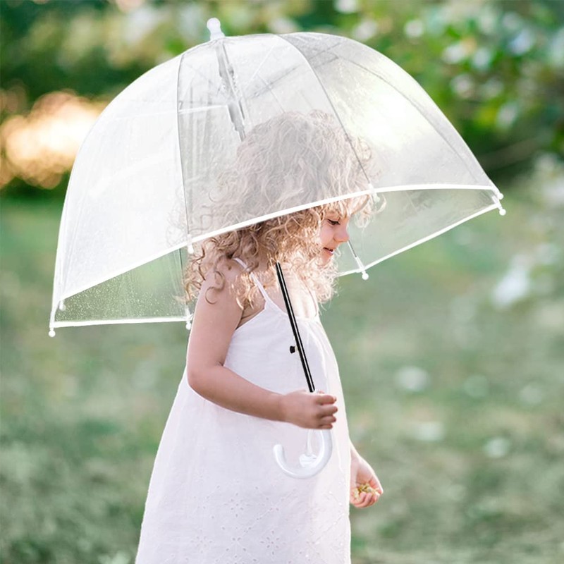KOULONGDAMI Kids Clear Umbrella for Rain Dome Bubble Umbrellas Windproof