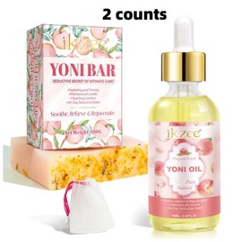 Peach-Scented Intimate Care Set, 2 Pieces – Moisturizing Oil & Soap for Women's Intimate Cleansing, Hydration, and Body Care Routine
