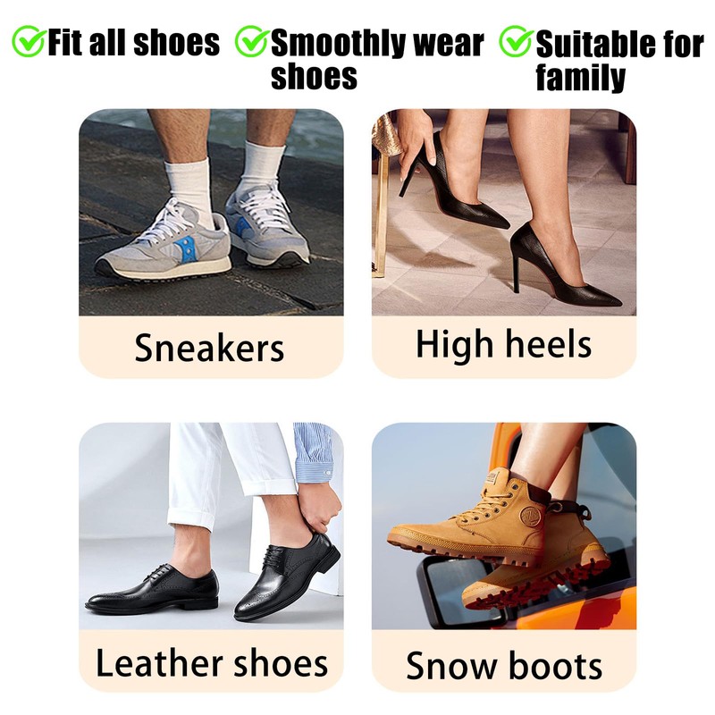 Plipdhy 4 Stück Schuhlöffel Klein,Kunststoff Schuhlöffel,Kurz Schuhanzieher,mit Löchern zum Aufhängen,Einfach