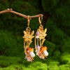 ZFAIRY Fairy Crescent Moon Dangle Earrings, Gold Plated with Mixed