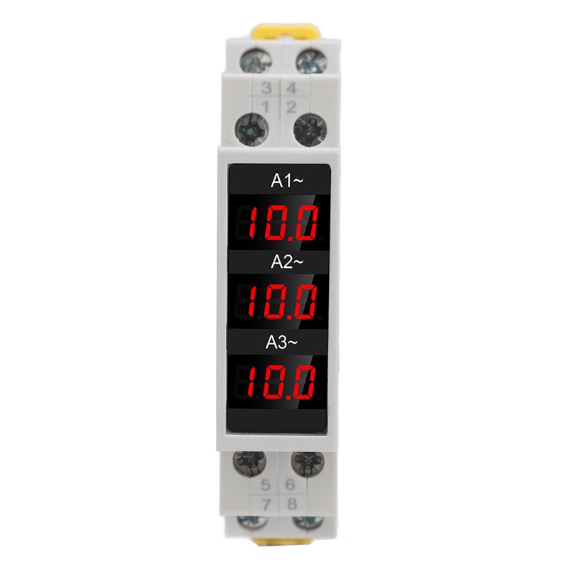 3 Phase DIN Rail Ammeter LED Digital Display High Accuracy