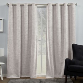 Exclusive Home Burke 100% Blackout Grommet Top Curtain Panel Pair, 52"x84", Blush, Set of 2