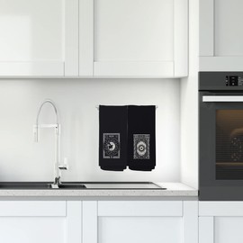 NEGIGA Kitchen Towels，Goth Kitchen Decor，Kitchen Towels and Dishcloths Sets，Tarot Hand Towels，Towels Sets of 2