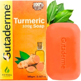 Turmeric Soap Bar (2 Pack x 100g bars) For Face & Body - Natural Soap Bar with Honey, Ginger for Smooth Skin, Deep Cleansing & Moisturizing Face Soap