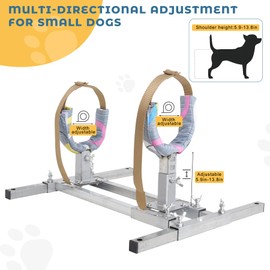 Mezurun Dog Breeding Stand（Multi-Specification） Stainless Steel Dog Breeding Stand，Shoulder height 5.9in-13.8in，Adjustable Dog Breeding Stand for Miniature Dog,Dog Breeding Rack