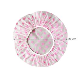 6 Pieces Waterproof EVA Plastic Shower Cap,Elastic Reusable Bathing Hair Cap,Beauty Salon Spa Shower Caps Lace Elastic Band Flower Printed Hat Environmental Protection Hair (dotted shower cap)