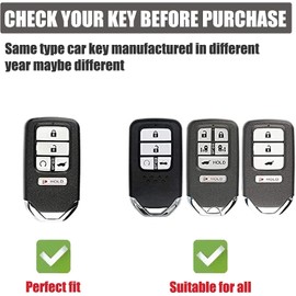 QETOOSUR for Honda Key Fob Cover with Leather Lanyard, Key Case Protection Shell Fit for Honda Accord Civic CRV Pilot Odyssey Passport Smart Key Holder, White