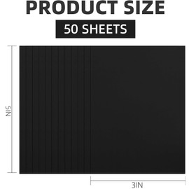 50 Sheets Black Cardstock Paper 3" x 5" 250gsm/92lb Thick Heavy Blank Cards Stock for DIY Art Projects, Card Making, Postcards, Greeting Cards,Business,Birthday Party, Wedding Invitation