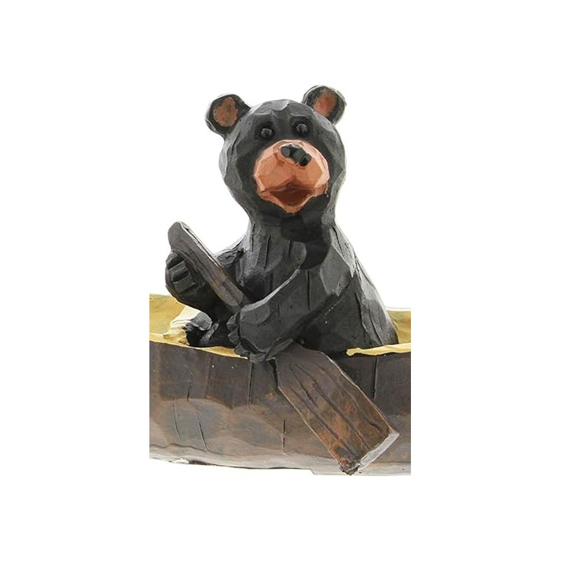 The Bridge Collection Canoeing & Kayaking Black Bear Figurines, Set