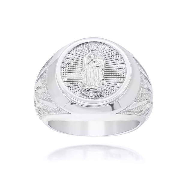 Claddagh Gold .925 Sterling Silver Religious Our Lady of Guadalupe