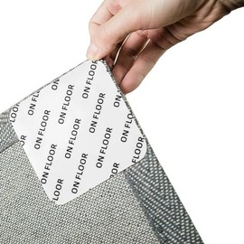 Timotech 12 Unidades de Almohadillas de Agarre para Alfombras, Cinta Antideslizante, Antiderrapante y Reutilizable de Doble Cara, Agarres Antideslizantes para Alfombras para Tapetes