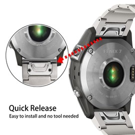 synsing 26mm Titanium Metal Band Compatible for Fenix 8 51mm/Enduro 3 51mm/Fenix 6X Pro/7X Pro/5X Plus,22mm Quick Release Band for Fenix 8 47mm/E 47mm/Fenix 6 Pro/7/5 Plus/EPIX 2/Forerunner 965