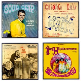 ReqiHome 6 Packs, Black Music Record Album Frame, Display 12.5"x12.5" Music Vinyl LP Album Covers, High light piano finish foil frame moulding, includes hanger