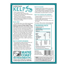 Kelp (Sugar) Whole Leaf 2 oz Bag - Wild Atlantic Kombu - Organic