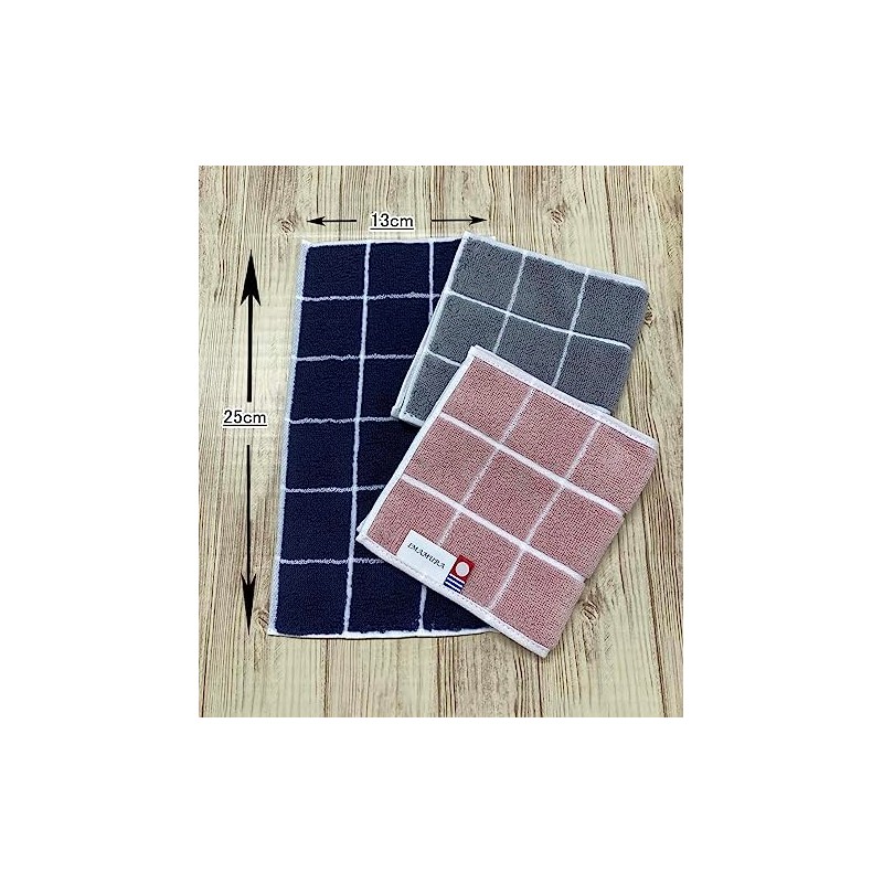 Imamura Imabari Towel, Half Handkerchief, Set of 2, Gray, Approx.