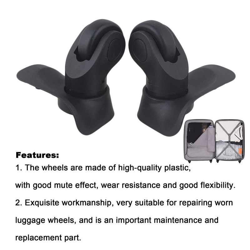 2 Pair Replacement Wheels for Luggage 360 Swivel Dual Suitcase