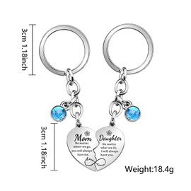 lauhonmin 2 Pcs Mother Daughter Heart Matching Keyring Keychain Set Gifts For Mum Mothers Day Birthday Christmas Presents From Daughter