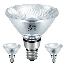 Jaenmsa 90 Watt Outdoor Floodlight Bulbs Par38, 120V 90W Halogen Flood Light Bulbs Dimmable, 2 Pack Indoor/Outdoor Floodlight Bulbs Soft White 2800K, Halogen Reptile Heating Bulbs E26 4050LM