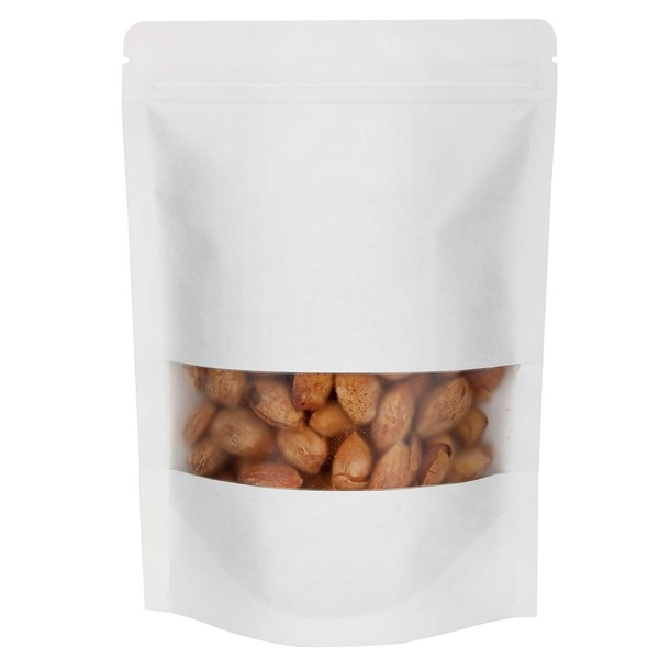 Blisstime 50 Pieces Resealable Bags for Small Business, White kraft
