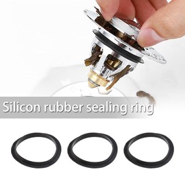 ECSiNG Sink Seal O-Ring Replacement Gaskets for Metal Sink Plug Inner Diameter 31.5mm Outer Diameter 38mm Silica Gel Black Pack of 5