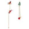 Gold Plated Snowflake Santa Claus Threader Tassel Earrings for Women