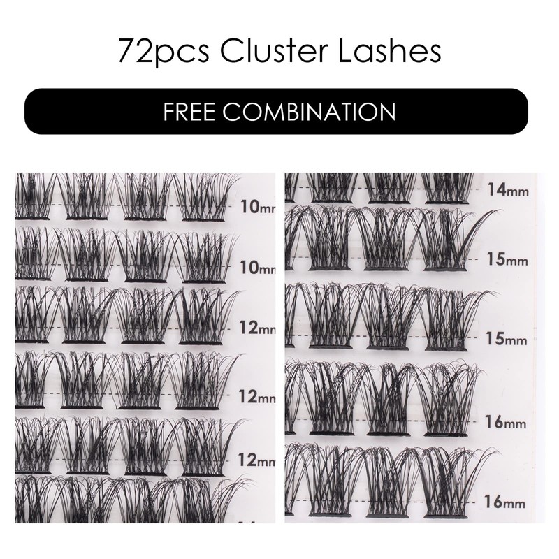 Cluster Lashes 72 Individual Lashes Clusters Eyelash Extensions False Eyelashes