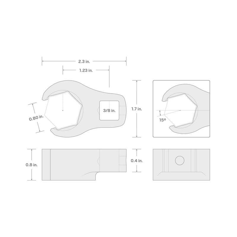 TEKTON 3/8 Inch Drive x 1-1/16 Inch 6-Point Flare Nut