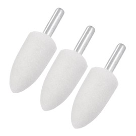 M METERXITY 3-Pack Abrasive Mounted Stone Grinding Bits, 1/4 in(6mm) Shank Aluminum Oxide Polishing Sanding Drill Bit for Rotary Tools, 0.79IN(20mm) Dia 80 Grits Point [White]