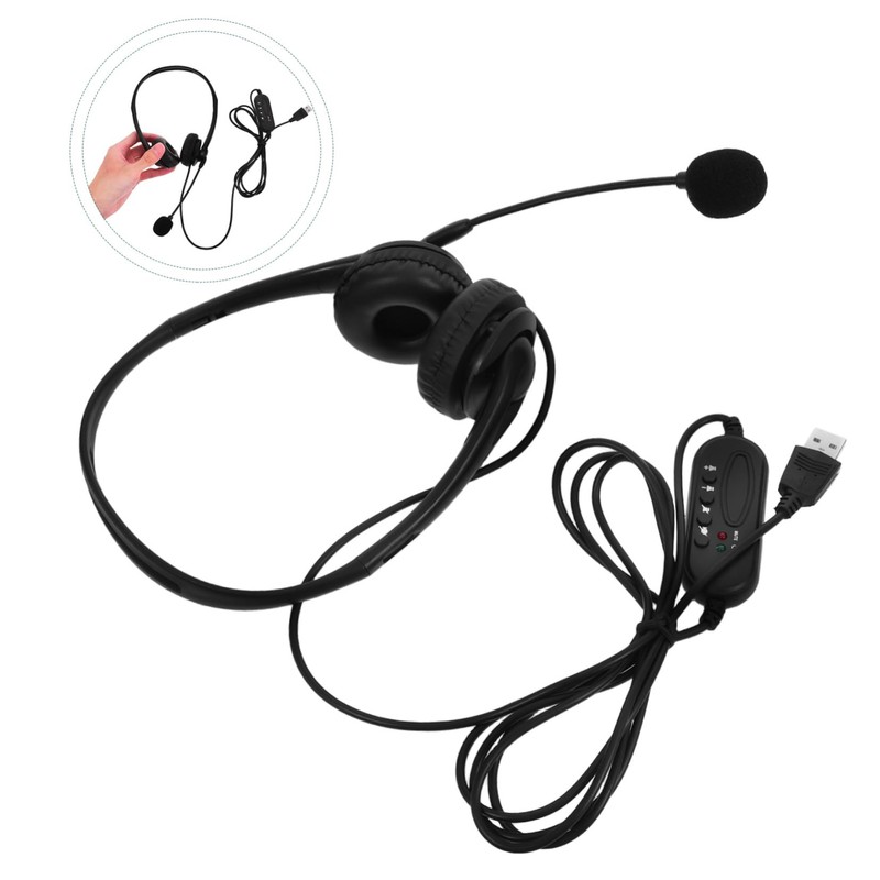 Mikinona Noise Cancelling Office Headphones with Microphone Comfortable Call Center