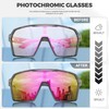SCVCN S327 Bicycle Glasses, Self-tinting Men Women MTB Glasses Photochromic