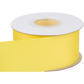 Tekdeere 2 inch Solid Lemon Grosgrain Ribbon 25 Yards, Perfect for Gift Wrapping, Crafts, Bows Making, Sewing, Wreaths, Hair Accessories and Wedding Decoration