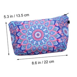 Mikinona Portable Makeup Bag with Mandala Flower Design Multi-Functional Travel Toiletry Organizer for Women Lightweight Cosmetic Case for Makeup Skincare Essentials for Travel Daily Use