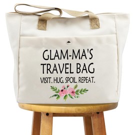 WCGXKO Glam-ma Gift Grandma Merchandise Glam-ma Birthday Gift Grandma Travel Bag Tote Bag (GLAM-MA TB CA)