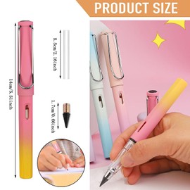 BEANPRECOY 6 Pcs Inkless Pencils with 12 Pcs Replacement Nibs, Infinity Pencil with Eraser, Reusable Erasable Unlimited Writing Pencils for Home, Office, School