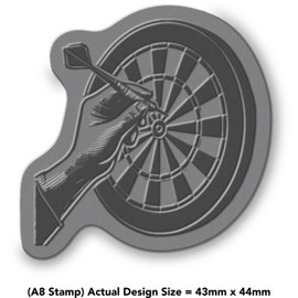 'Dartboard & Dart' Rubber Stamp - Unmounted Design for Crafting & Scrapbooking, A8 (RS00056812)