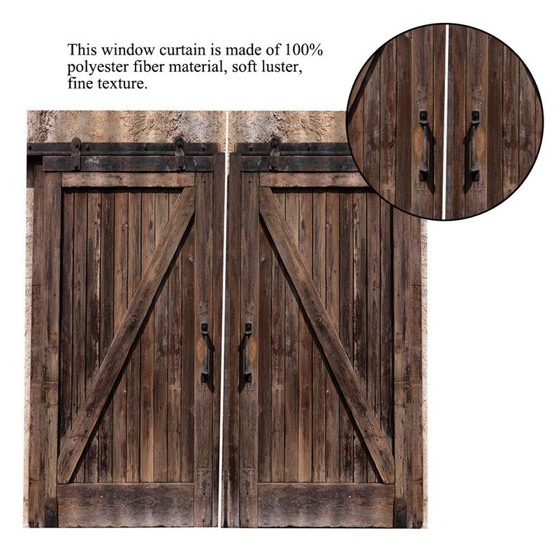 Yosooo Cortina de Ventana Estilo de Puerta de Madera Sala