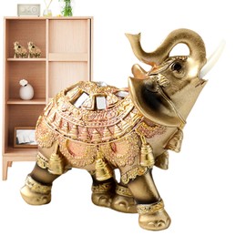 Decorative Elephant Statue, Resin Good Luck Elephant Statue D?cor for Shelf, Collectible Home Decorative Accent Decor for Housewarming