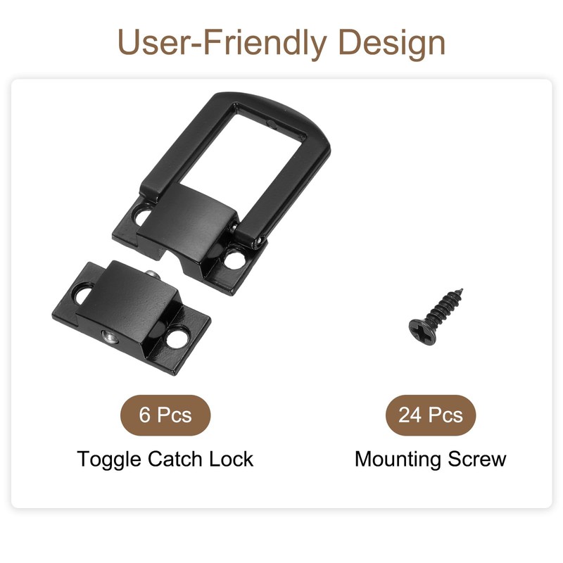 sourcing map 6pcs Toggle Catch Lock, 1" x 0.8" Hasp