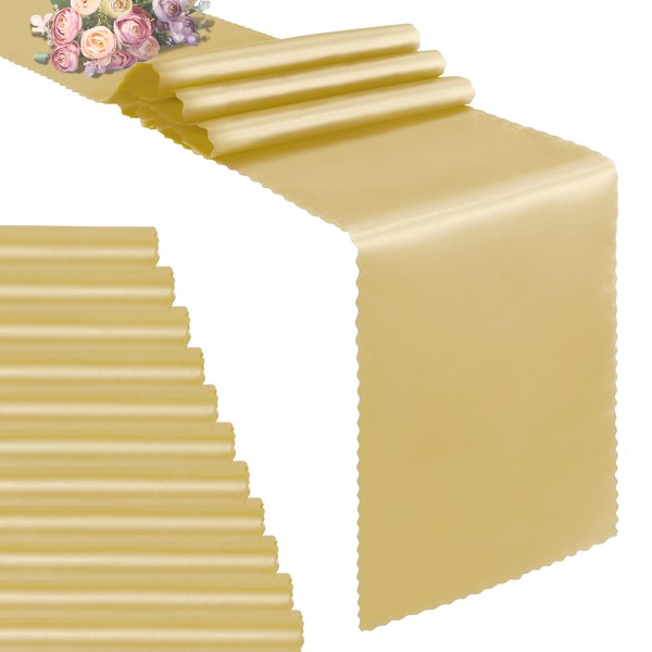 VACVELT 12 Pack Satin Table Runners 12 x 72 Inches