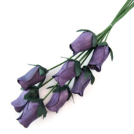 Grey Bunch of 8 Closed Bud Wooden Roses for Crafts Custom Bouquets and Other DIY Projects. Choose Form Over 60 Colors