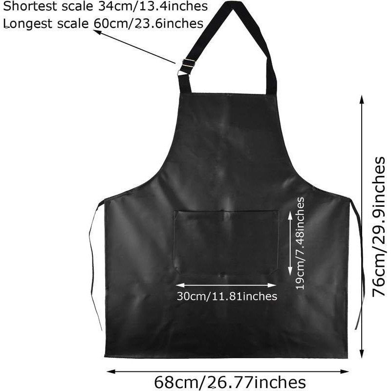 PU Waterproof Apron with One Big Pocket Adjustable Oil Proof