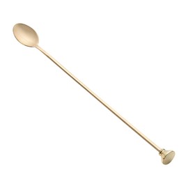 12" Stainless Steel Muddler Barspoon: Perfect for Professional Bars or at Home Use – Gold Plated Mixing Spoon with Muddler Top – 1-CT – Restaurantware