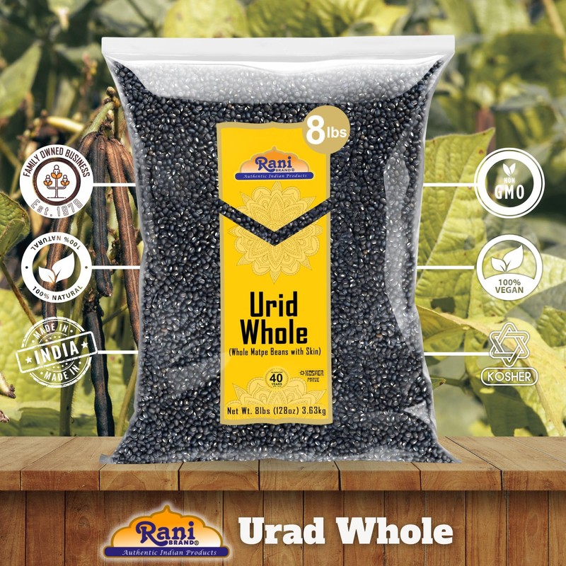Rani Urid/Urad Whole Black (Matpe Beans with Skin) Indian Lentils