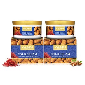 Vaadi Herbals Cold Cream with Almond Oil, Aloe Vera & Saffron 5.3 Ounce Each (Pack of 2)