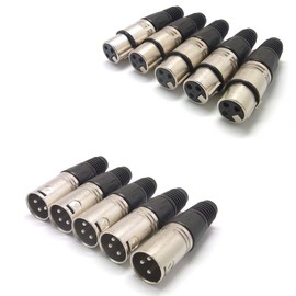 Sienoc 5 Pairs Male/Female 3 Pin XLR Jack Plug Microphone MIC Audio Connector