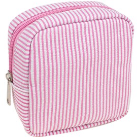 FFpaw Mini Makeup Bag, Small Makeup Pouches for Purse Cute Cosmetics Bag Pouch with Slip-in Pockets Small Travel Toiletry Bag Makeup Storage Bag Lipstick Organizer Purse Essentials (Mini Pink)
