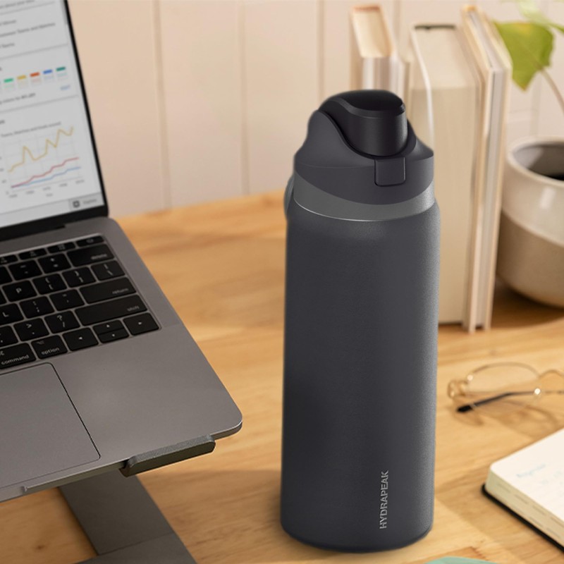 Hydrapeak Oasis 32 oz Water Bottle with Chug Lid, Stainless