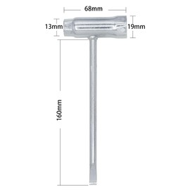 DAKCOS Chainsaw Scrench, Combination Spanner, Spark Plug Spanner, T-Wrench Socket Adjustment Tool, 13 mm x 19 mm Replace Combination Screwdriver and Wrench